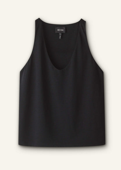 Black Scoop Neck Vest | ME+EM Clothing
