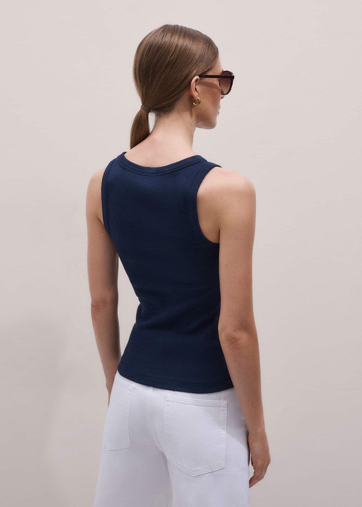 Navy Ultimate Crew Neck Perfect Basic Tank | ME+EM Clothing