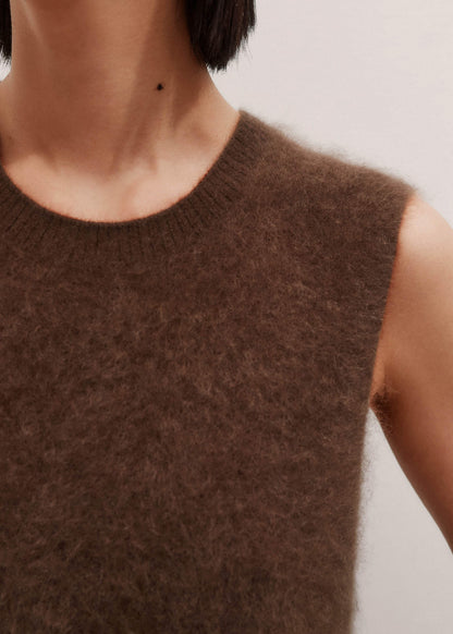 Brown Straight Sweater Vest | ME+EM Clothing