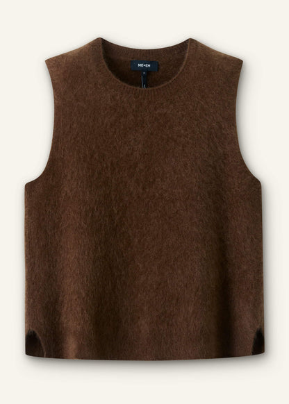 Brown Straight Sweater Vest | ME+EM Clothing