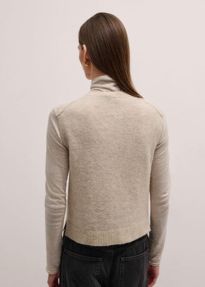 Cream Alpaca Blend Straight Knit Vest | ME+EM Clothing
