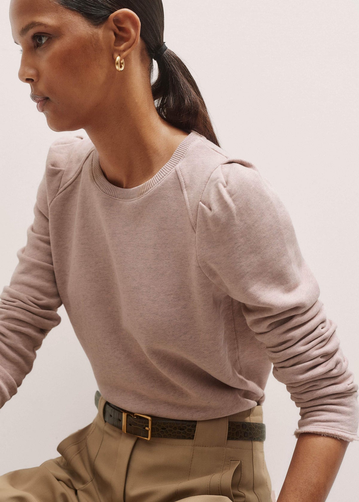 Pink Raw Edge Feminine Sweatshirt | ME+EM Clothing