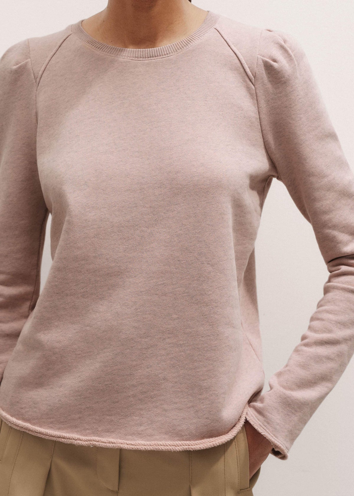 Pink Raw Edge Feminine Sweatshirt | ME+EM Clothing