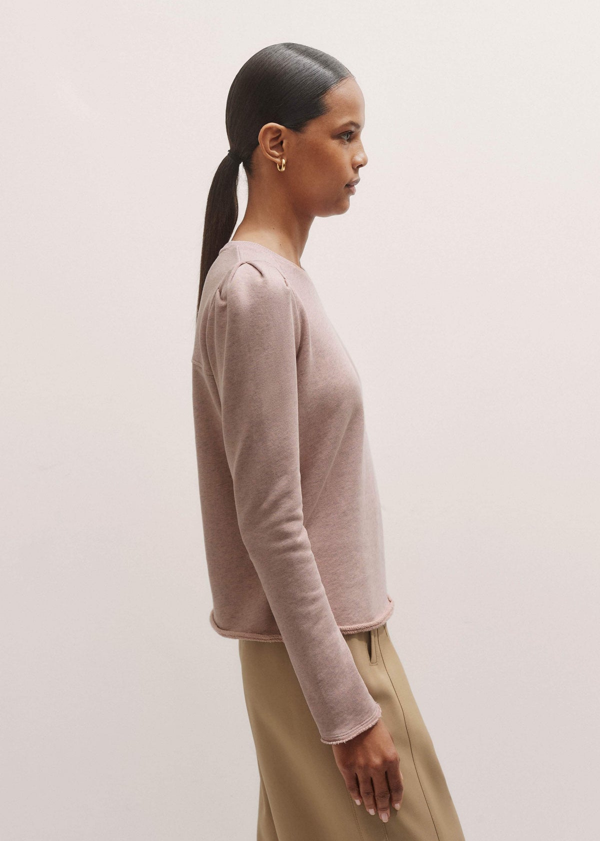 Pink Raw Edge Feminine Sweatshirt | ME+EM Clothing