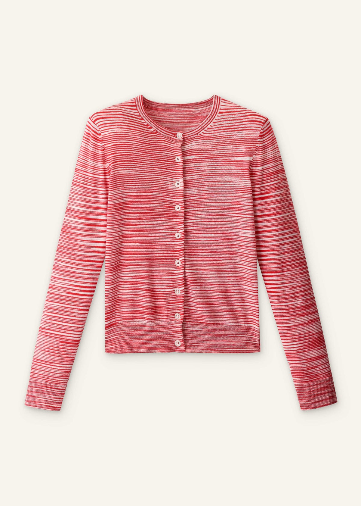 Red Spacedye Slim Fit Cardigan | ME+EM Clothing