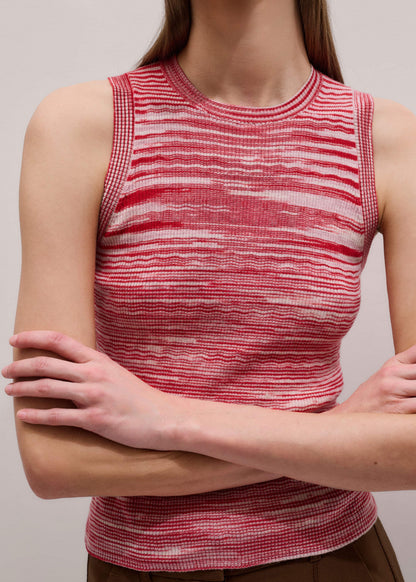 Red Spacedye Slim Fit Knit Vest | ME+EM Clothing