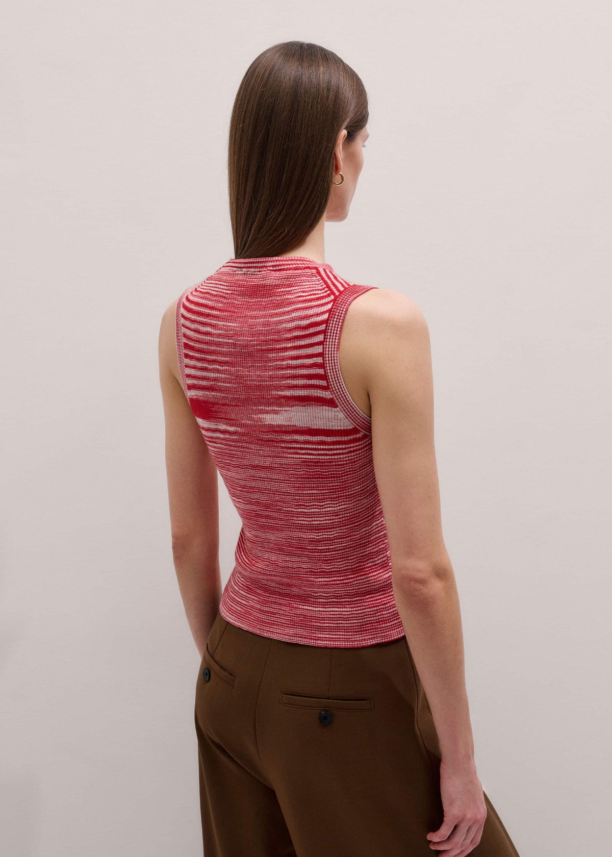 Red Spacedye Slim Fit Knit Vest | ME+EM Clothing