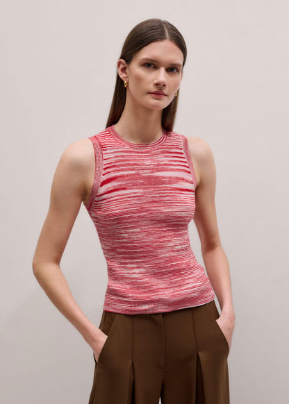 Red Spacedye Slim Fit Knit Vest | ME+EM Clothing