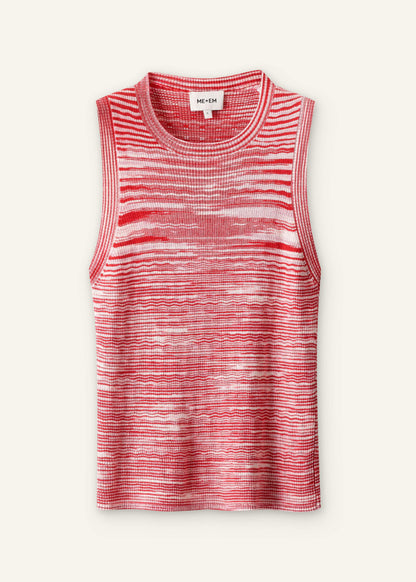 Red Spacedye Slim Fit Knit Vest | ME+EM Clothing