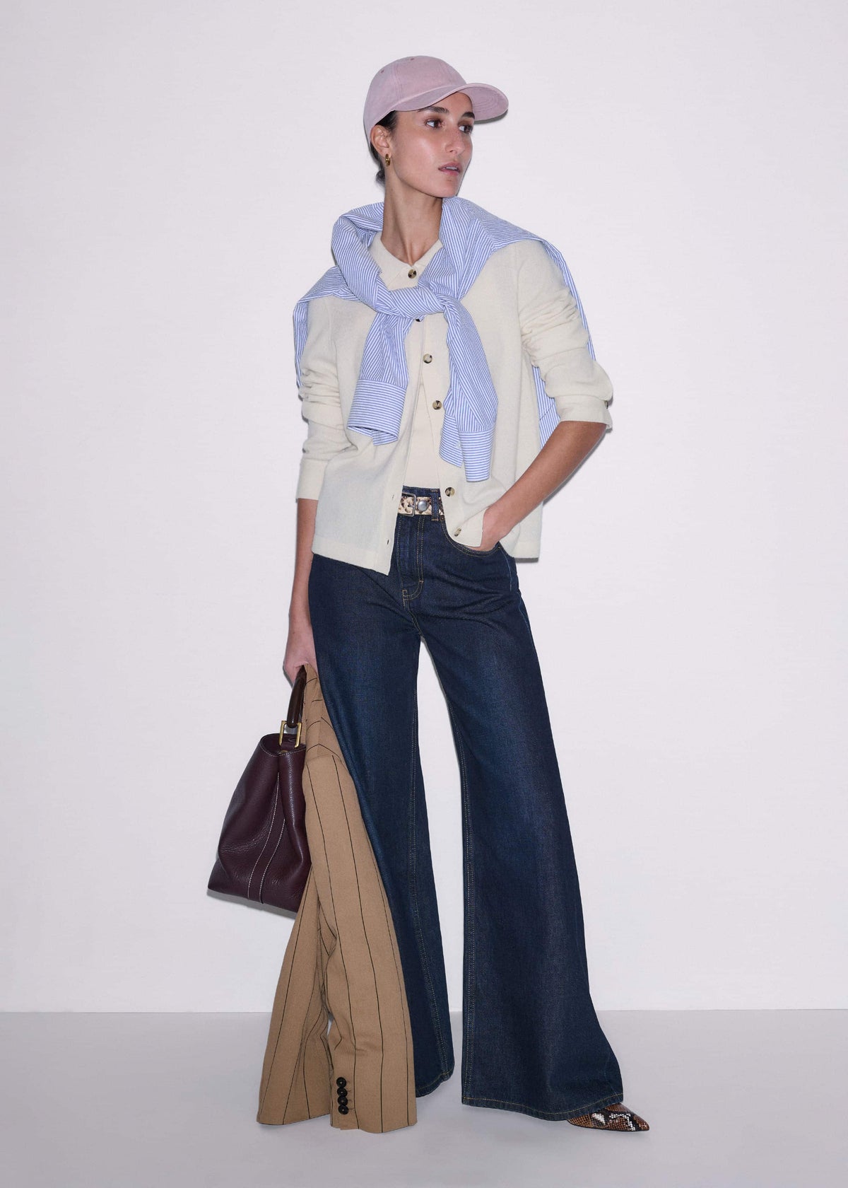 Cream Relaxed Knit Shirt | ME+EM Clothing