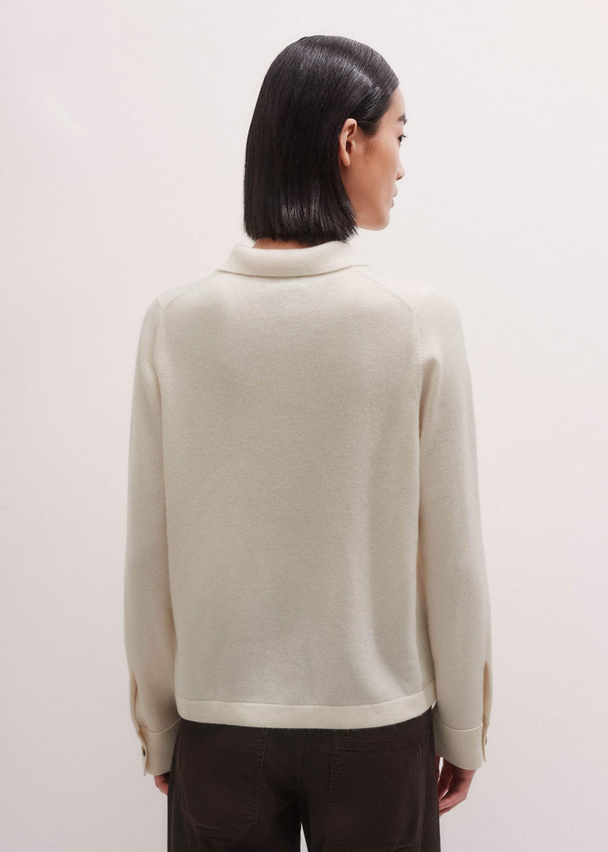 Cream Relaxed Knit Shirt | ME+EM Clothing