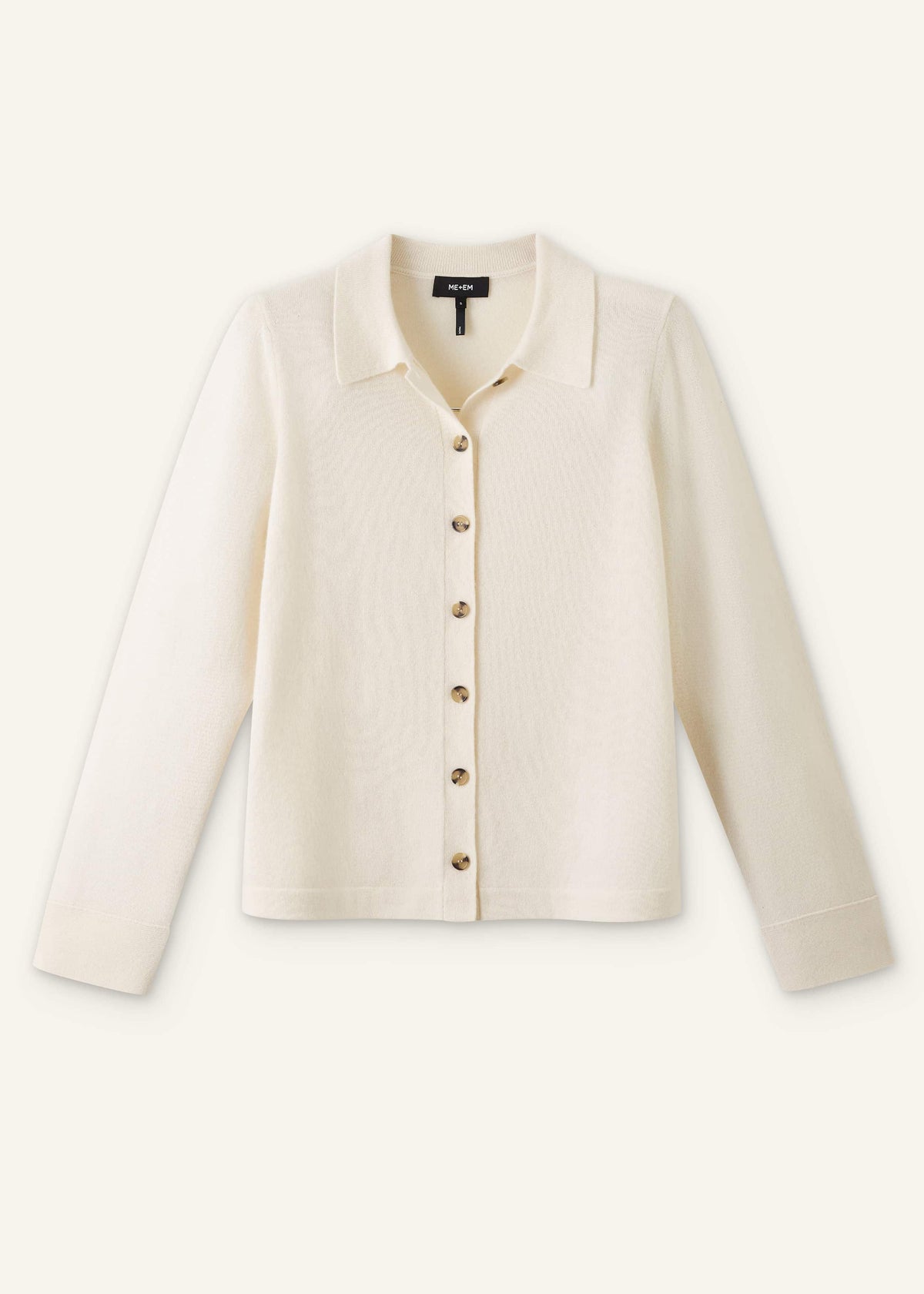 Cream Relaxed Knit Shirt | ME+EM Clothing