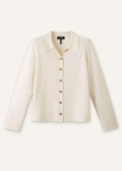Cream Relaxed Knit Shirt | ME+EM Clothing