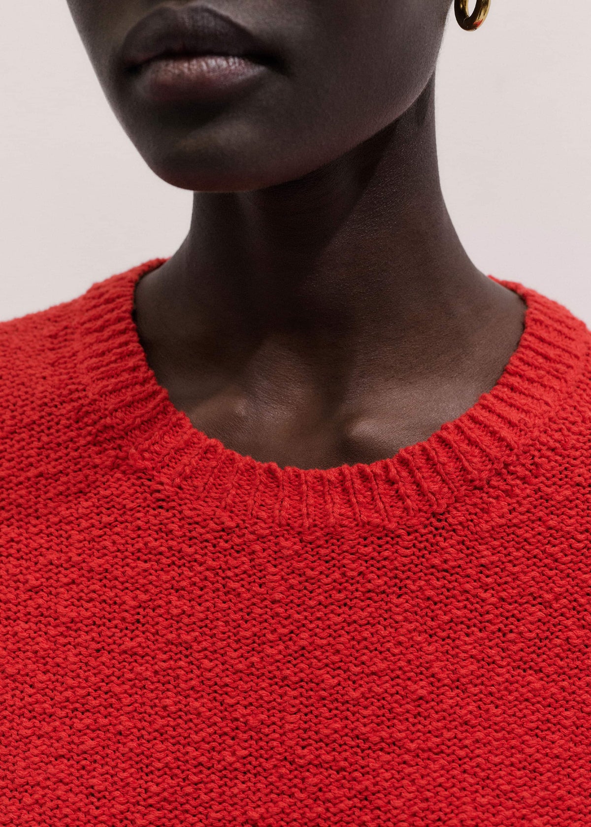 Red Bouclé Straight Baby Tee | ME+EM Clothing