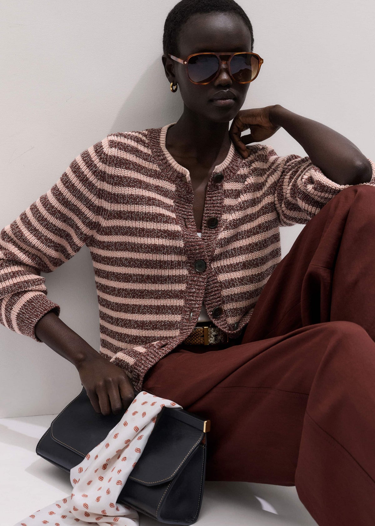 Cinnamon Brown Straight Cardigan | ME+EM Clothing