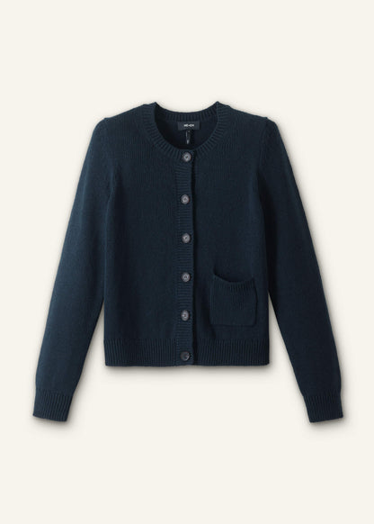 Navy Boxy Knit Straight Cardigan | ME+EM Clothing