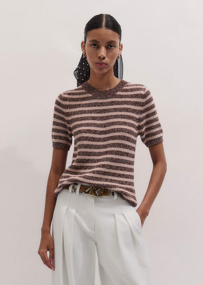 Cinnamon Brown Straight Knit Tee | ME+EM Clothing