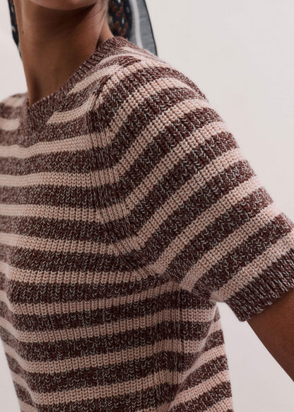 Cinnamon Brown Straight Knit Tee | ME+EM Clothing