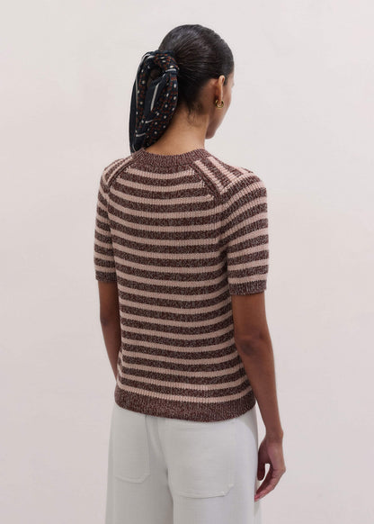 Cinnamon Brown Straight Knit Tee | ME+EM Clothing