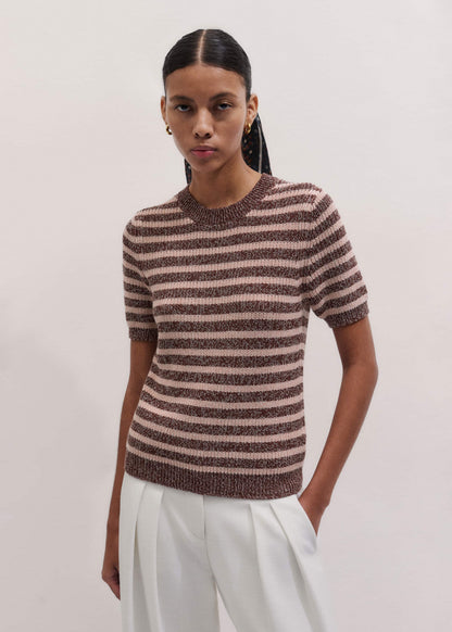 Cinnamon Brown Straight Knit Tee | ME+EM Clothing