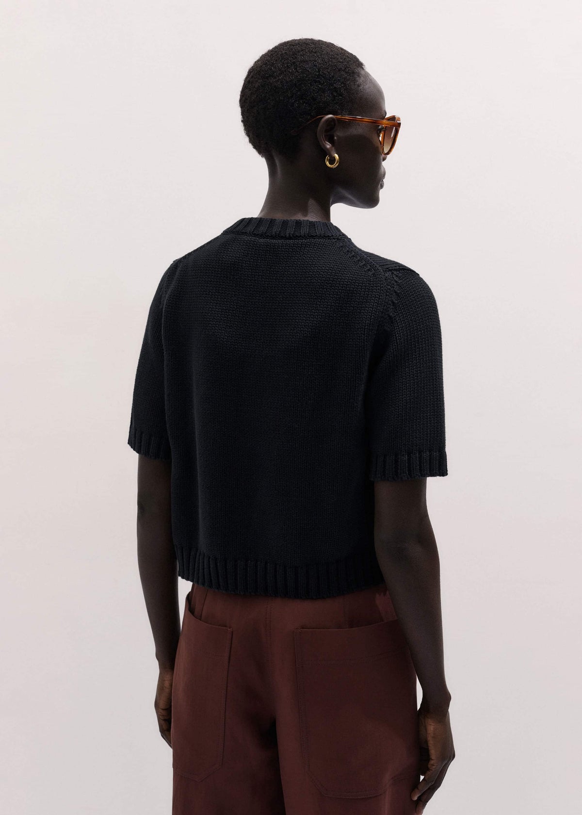 Black Straight Knit Cardigan | ME+EM Clothing