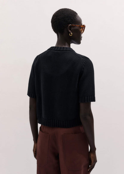 Black Straight Knit Cardigan | ME+EM Clothing