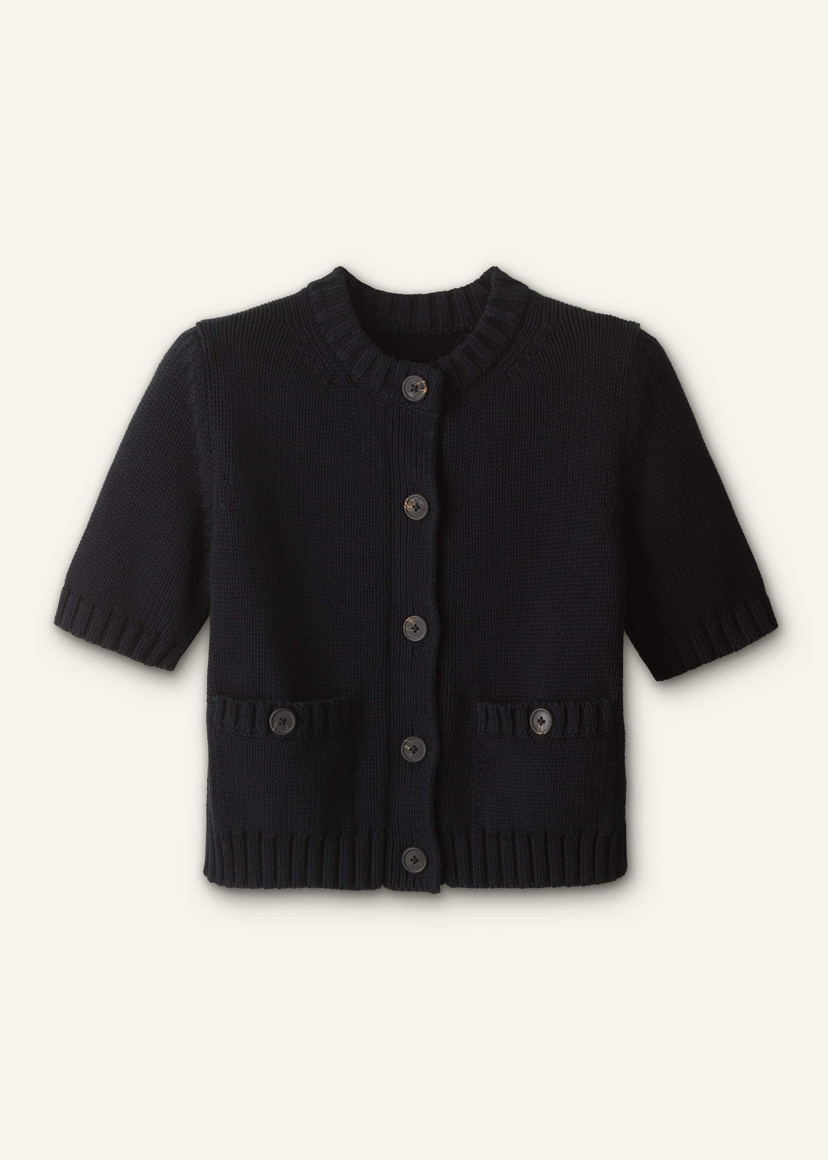 Black Straight Knit Cardigan | ME+EM Clothing