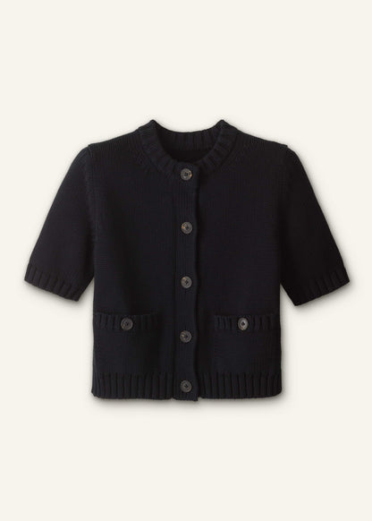 Black Straight Knit Cardigan | ME+EM Clothing