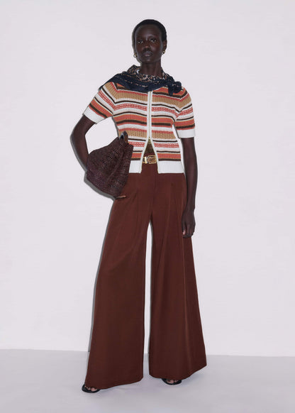 Cinnamon Brown Double Zip Knit Tee | ME+EM Clothing