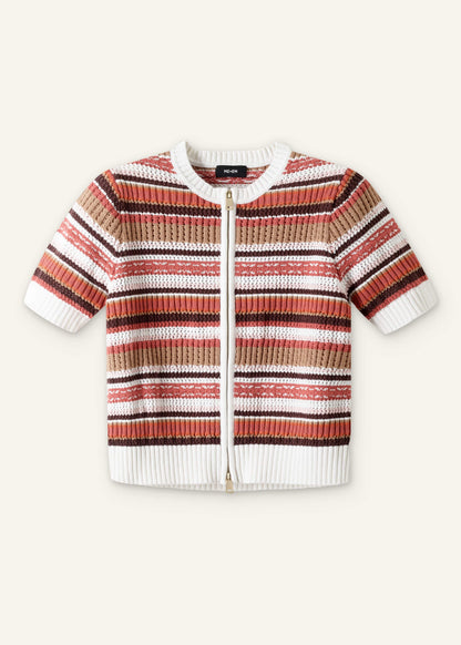 Cinnamon Brown Double Zip Knit Tee | ME+EM Clothing