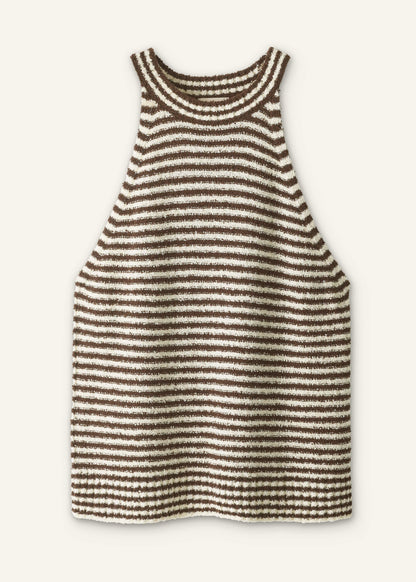 Brown Stripe Halterneck Tank | ME+EM Clothing