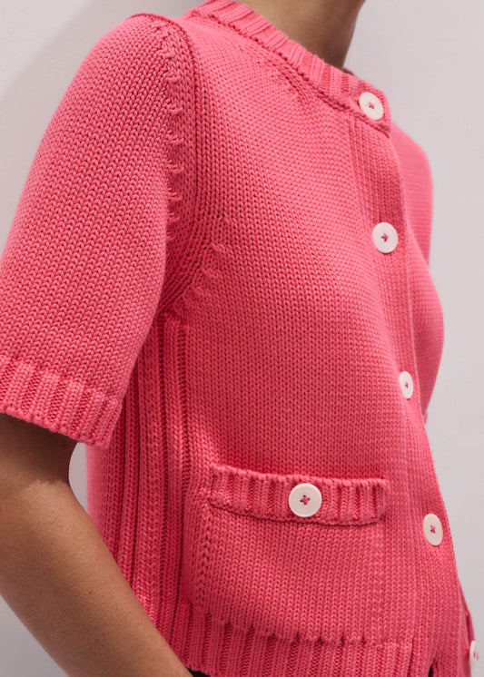 Pink Straight Knit Cardigan | ME+EM Clothing