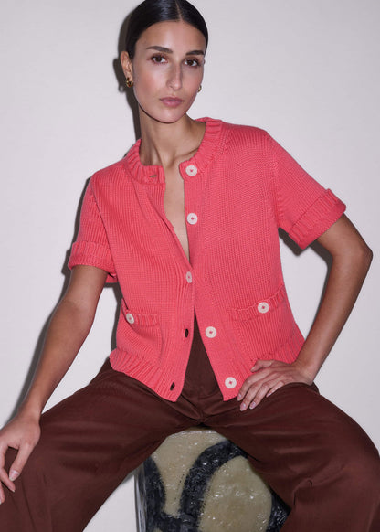 Pink Straight Knit Cardigan | ME+EM Clothing