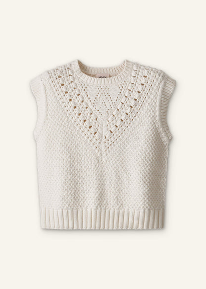 Cream Relaxed Knit Vest | ME+EM Clothing