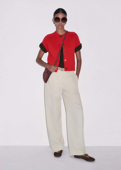 Red Short Sleeve Cardigan | ME+EM Clothing