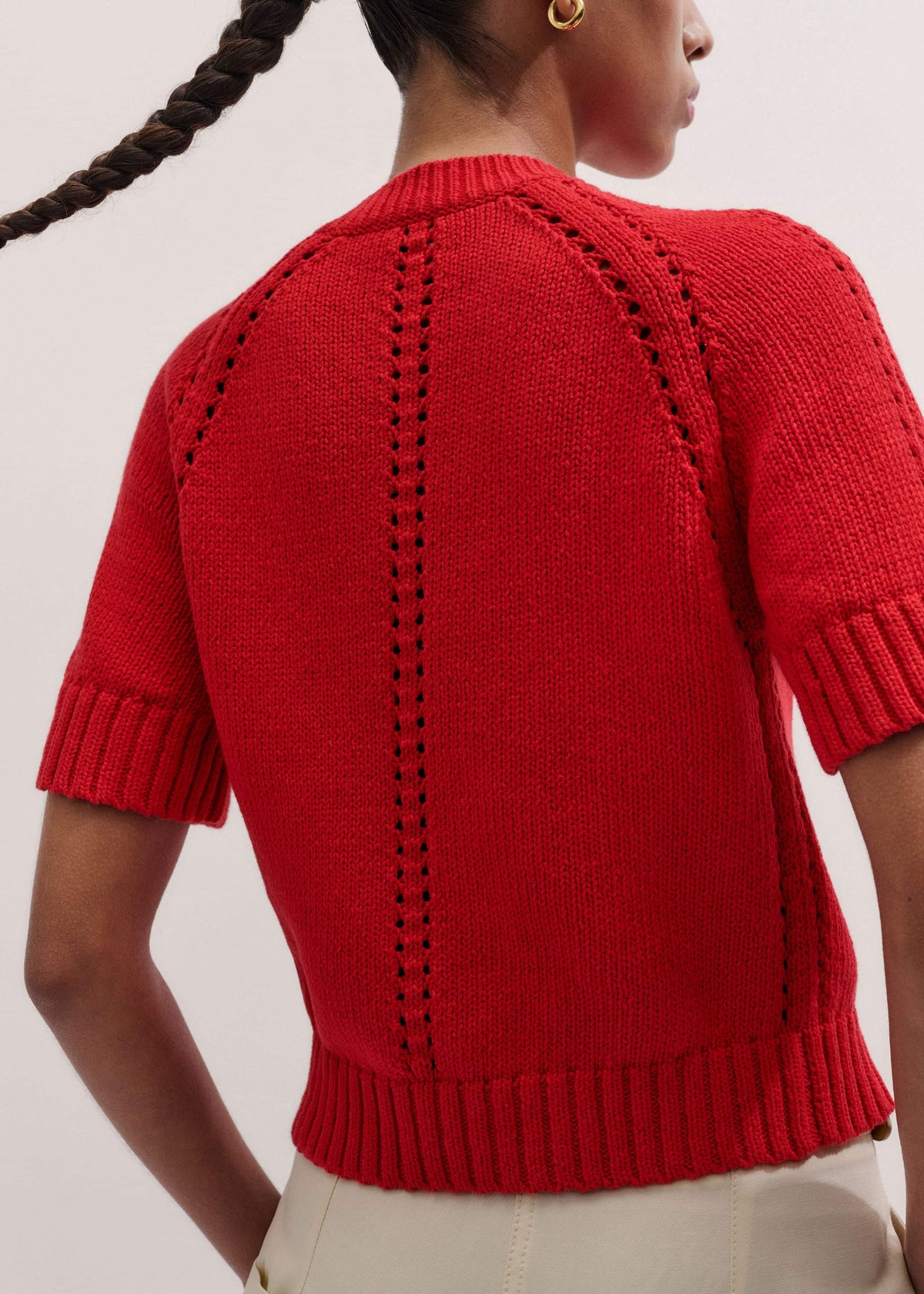 Red Short Sleeve Cardigan | ME+EM Clothing