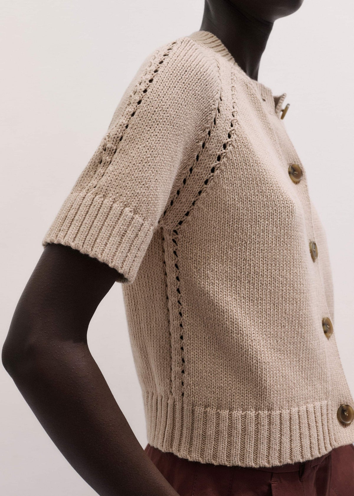 Stone Short Sleeve Cardigan | ME+EM Clothing