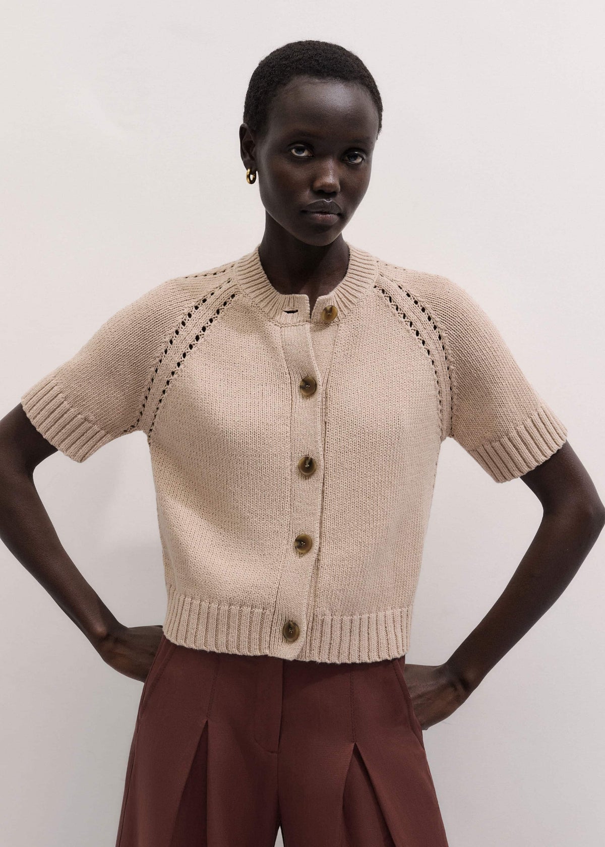 Stone Short Sleeve Cardigan | ME+EM Clothing