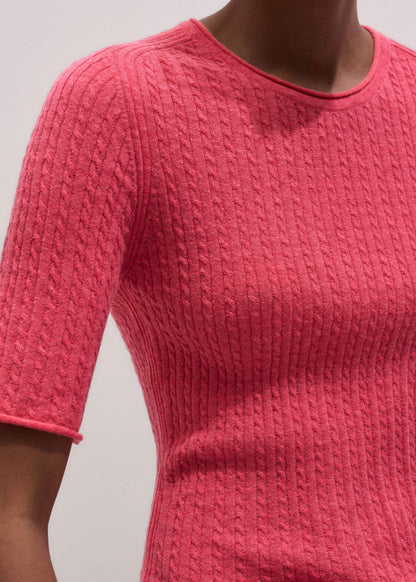 Pink Lofty Cable Slim Tee | ME+EM Clothing