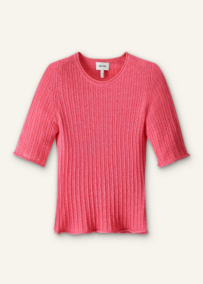 Pink Lofty Cable Slim Tee | ME+EM Clothing