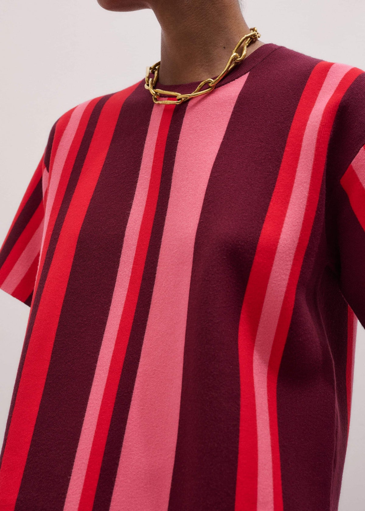 Pink Milano Stripe Relaxed Knit Tee | ME+EM Clothing