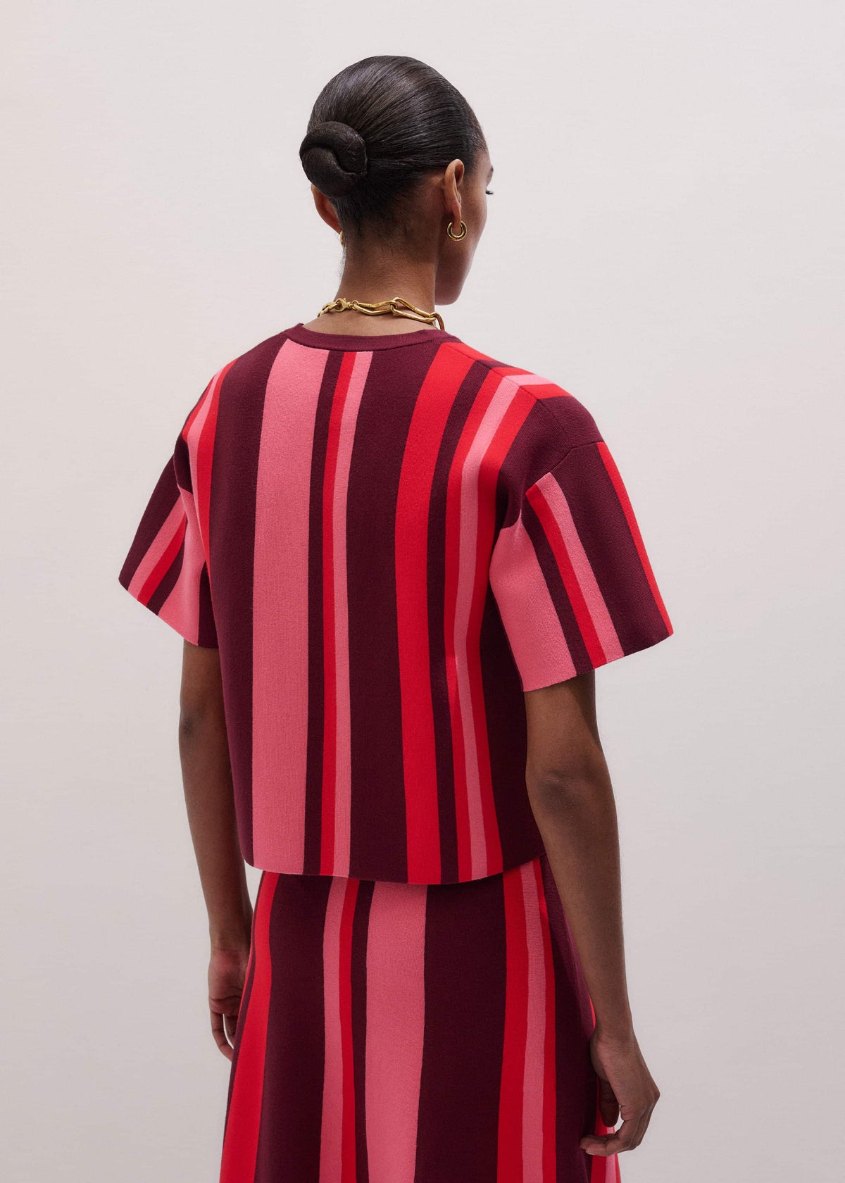 Pink Milano Stripe Relaxed Knit Tee | ME+EM Clothing