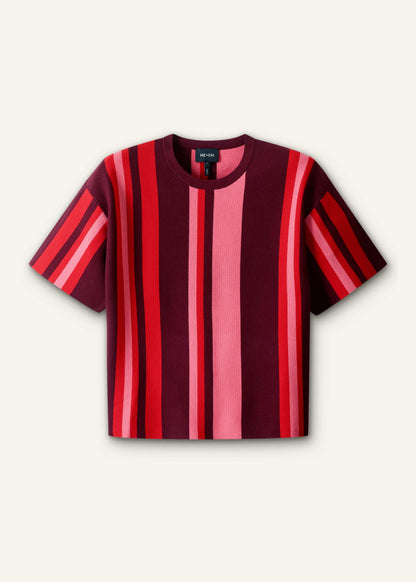 Pink Milano Stripe Relaxed Knit Tee | ME+EM Clothing
