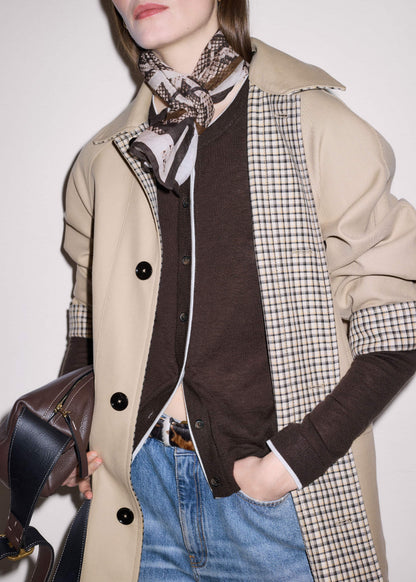 Brown Barely There Contrast Slim Cardigan | ME+EM Clothing