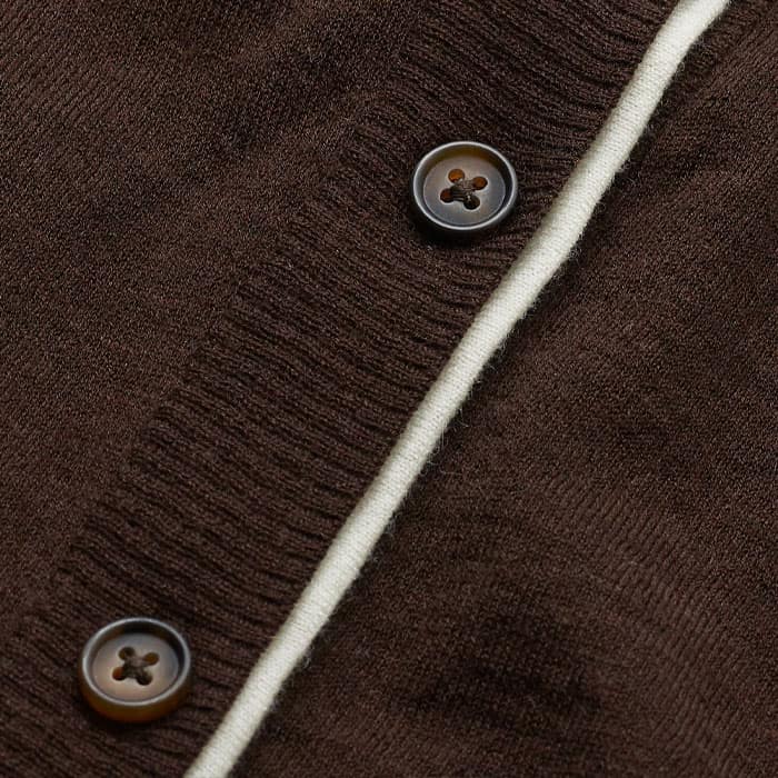 Brown Barely There Contrast Slim Cardigan | ME+EM Clothing