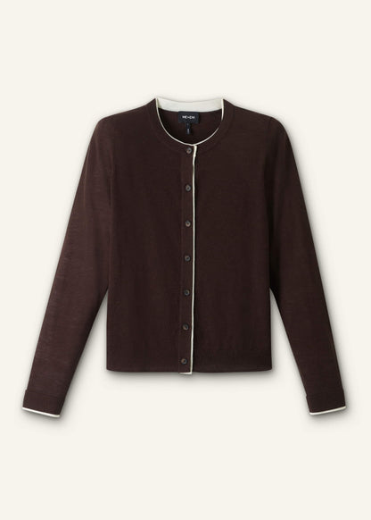 Brown Barely There Contrast Slim Cardigan | ME+EM Clothing