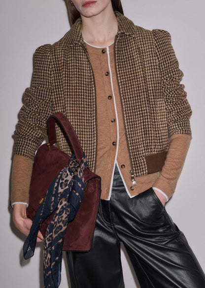 Camel Brown Barely There Contrast Slim Cardigan | ME+EM Clothing