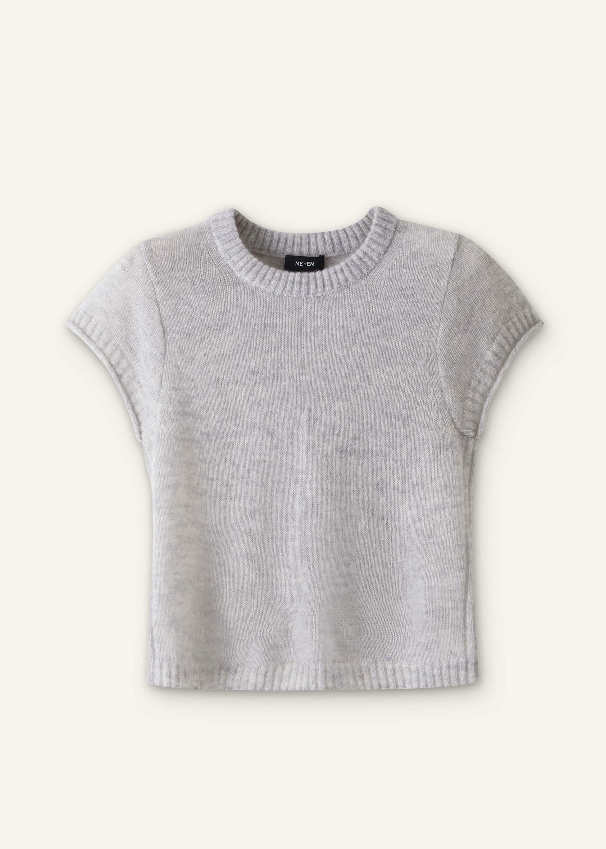 Gray Merino Cashmere Silk Straight Baby Tee | ME+EM Clothing