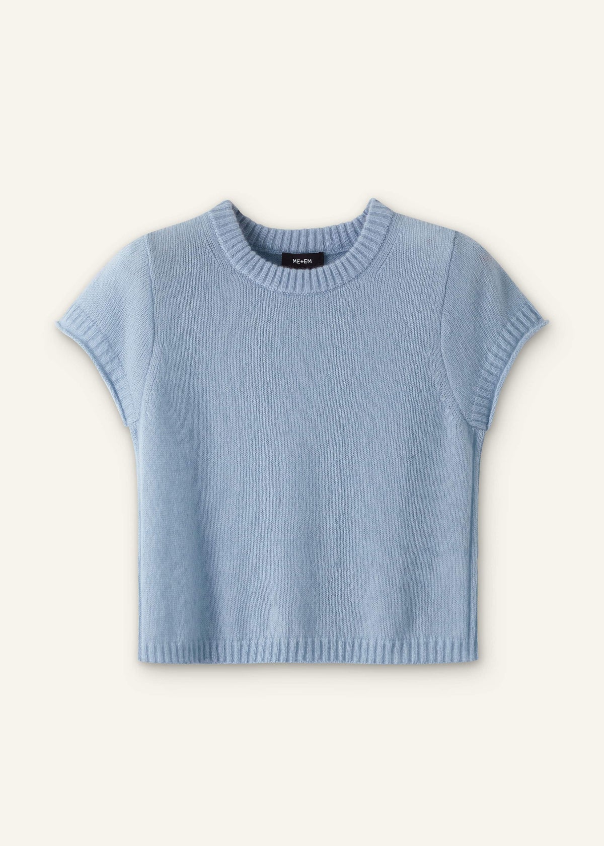 Blue Merino Cashmere Silk Straight Baby Tee | ME+EM Clothing