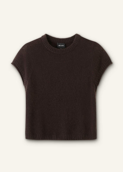 Brown Merino Cashmere Silk Straight Baby Tee | ME+EM Clothing